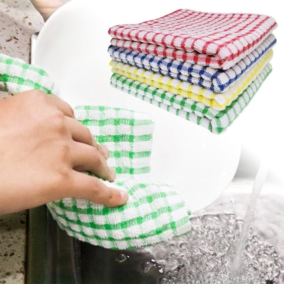 SUYOLL Checkered Cleaning Towels Good Quality Kitchen Dishcloth Soft Absorbent Tea Towel For Daily Kitchen Use