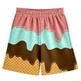 thumbnail image 1 of SUYOLL Children Boys Baseball Shorts with Ice Cream Print Elastic Waist Casual Athletic Shorts Party Outdoor Sports Summer Fall Casual Daily Wear, 1 of 4