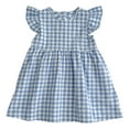 thumbnail image 1 of SUYOLL Children Girls Dresses Clothing Summer Checkered Dress with Flared Sleeves Sweet Adorable Dreamy Dress, 1 of 5
