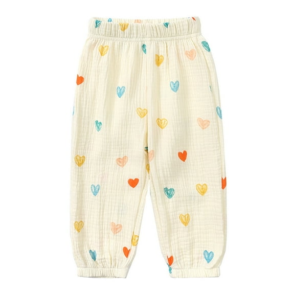 SUYOLL Children Girls Soft Linen Elastic Waist Harem Pants Long Pants Summer and Fall Quick-Drying Fabric