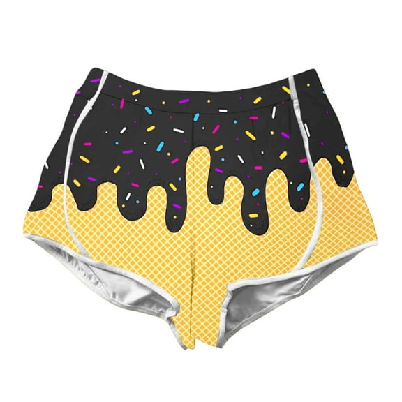 SUYOLL Children Girls Summer Shorts Ice Cream Print Elastic Waist Comfortable Casual Play Outfits Daily Wear Vacation Holiday Vacation Beach 2-10 Years