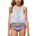 thumbnail image 1 of SUYOLL Children Girls Swimwear Tankini Top Summer Outdoor Activities Comfortable Swim Vest 4-8 Years Quick Drying Bathing Suit, 1 of 5
