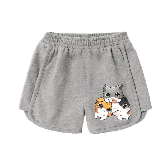 SUYOLL Children Girs Shorts Cartoon Print Elastic Waist Comfortable Casual Athletic Play Shorts Daily Outdoor Activities Classic Versatile Pants