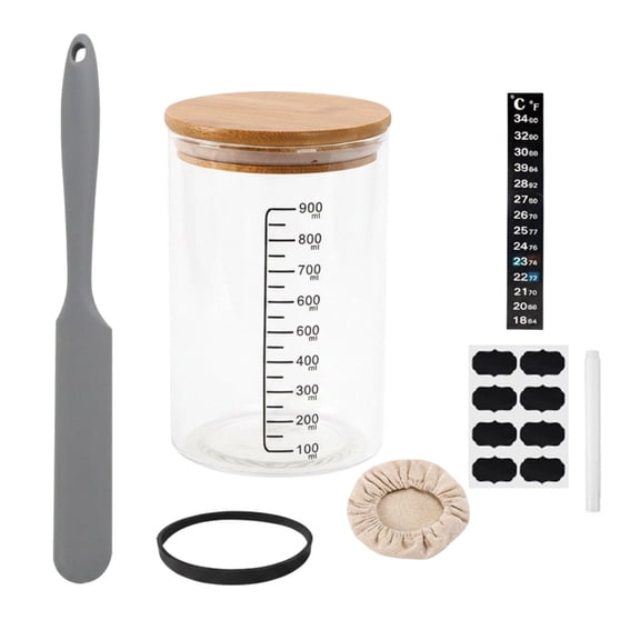 SUYOLL Clear Glass Fermentation Jar With Scale Mark For Dough Fermentation And Food Storage With Airtight Lid