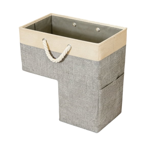 SUYOLL Foldable Staircase Storage Basket With Handles For Bedroom Bathroom Home Organization And Laundry Storage Gray