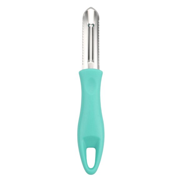 SUYOLL Functional Stainless Steel Peeler For Kitchen Sugarcane And Pumpkin Remover Easy Grip Vegetable Peeler Mint Green 17.5x1.8cm