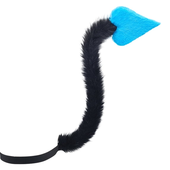 SUYOLL Halloween Bendable Plush Demon Tail, Furry Tail With Colorful Tip, Adjustable Waist Strap Accessory for Halloween Gothic Cosplay Fancy Dress