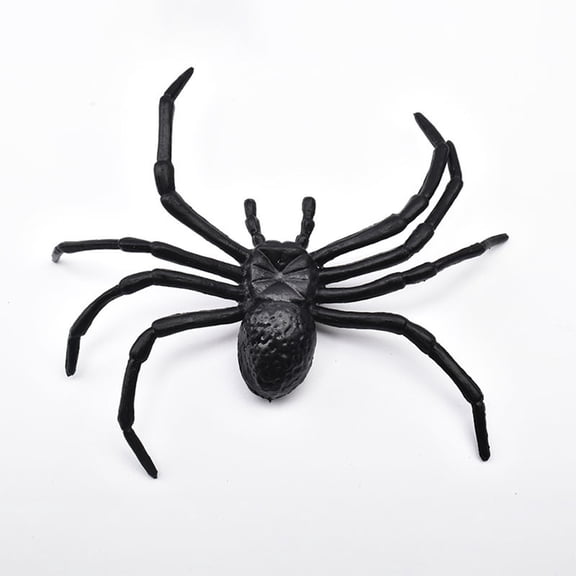 SUYOLL Halloween Black Spider Figurine Toy Spooky Desktop Decoration Party Prop Realistic Insect Ornament For Home Shelf Table And Halloween Haunted House Decor