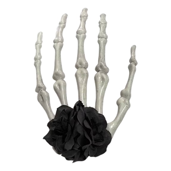 SUYOLL Halloween Bone Hair Clips Skeleton Hand Hair Clips Black Rose Flowers Hair Accessories Skull Hairpin For Women Girls Gothic Party Head Decorations