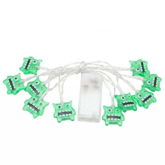 SUYOLL Halloween Decorations Green Monster String Lights Battery Operated 6M 40 LED Fairy Lights For Indoor Outdoor Party Yard Garden Decor