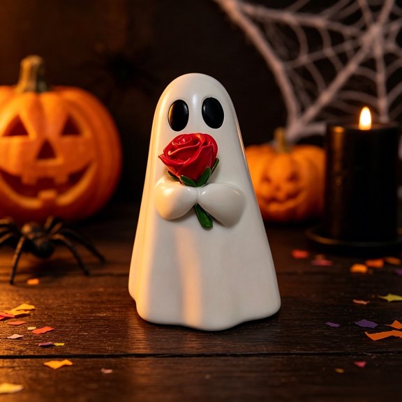 SUYOLL Halloween Decorations Indoor Elegant Desktop Ghost Figurine For Home  Subtle Ornament For Desk Modern Minimalist Giftable Item Decal