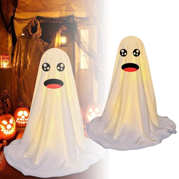 SUYOLL Halloween Decorations Indoor Ghost Decorations Desktop Ornament For Home Party Bar Shop Floating Specter Polyester Tabletop Display Decal