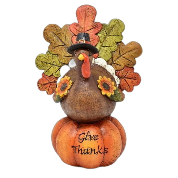 SUYOLL Halloween Decorations Indoor Thanksgiving Decor Resin Pumpkin & Turkey Table Centerpiece Festive Home Decal
