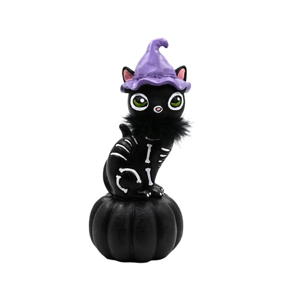 SUYOLL Halloween Decorations And Sitting On A Pumpkin Figurine Cute Resin With A Purple Hat; Festive Desktop And Window Display Decorations. Indoor Decal