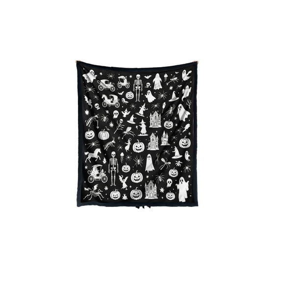 SUYOLL Halloween Hand Coloring DIY Blanket For Adults And Kids Creative Art Activity Blanket For Family Fun Soft Washable Throw For Home Holiday And Seasonal Use