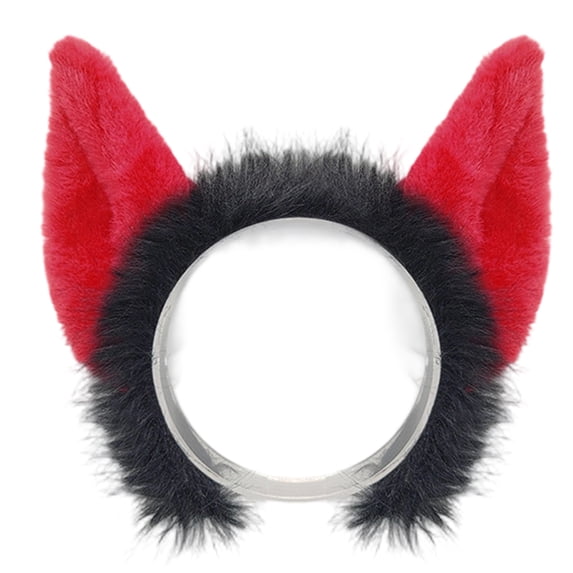 SUYOLL Halloween Plush Furry Demon Ear Headband, Ears Hair Accessory for Halloween Gothic Cosplay, Theme Party Fancy Dress