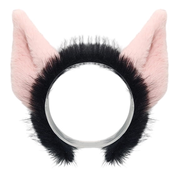 SUYOLL Halloween Plush Furry Demon Ear Headband, Ears Hair Accessory for Halloween Gothic Cosplay, Theme Party Fancy Dress