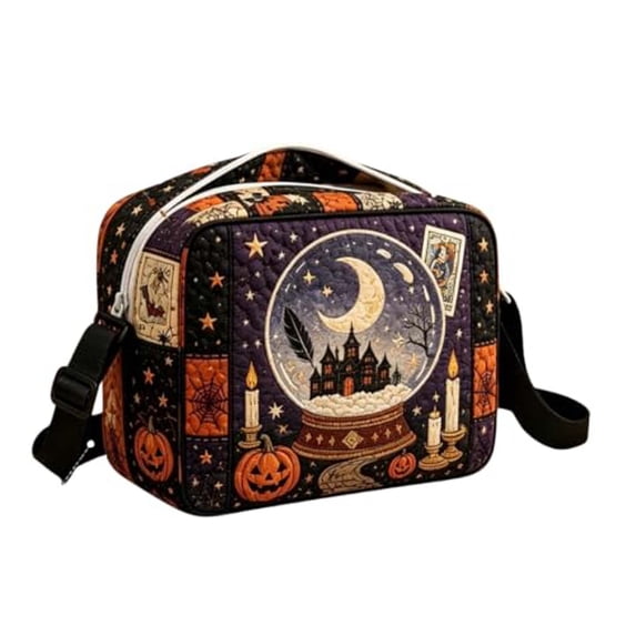 SUYOLL Halloween Quilted Crossbody Bag, Unisex Zipper Waist Pack, Casual Shoulder Bag for Daily Outdoor Use