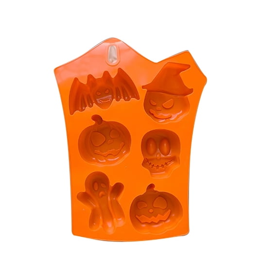 SUYOLL Halloween Silicone Cake Mould For Baking Pumpkin Bat Chocolate Candy Decorations Kitchen Baking Tools Orange 22.6cm