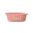 thumbnail image 1 of SUYOLL Halloween Woven Storage Basket with Boo Letter Print, Oval Basket with Handles, Trick or Treat Candy Bowl for Halloween Party Tabletop Home Decoration, 1 of 4