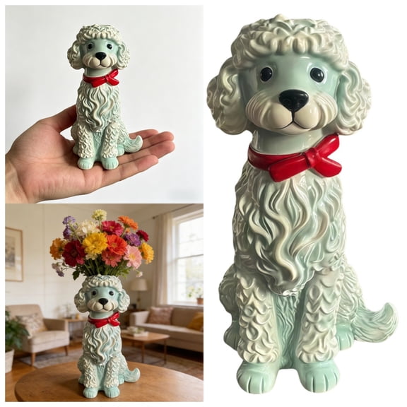SUYOLL Handmade Teddy Bear Shaped Whimsical Flowerpot Bohemian Style Vase For Desk Shelf And Home Decoration