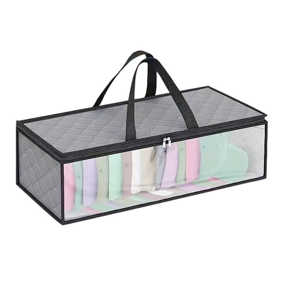 SUYOLL Hat Storage Organizer With Clear Window And Handle For Closet Bedroom Baseball Cap Arrangement And Protection