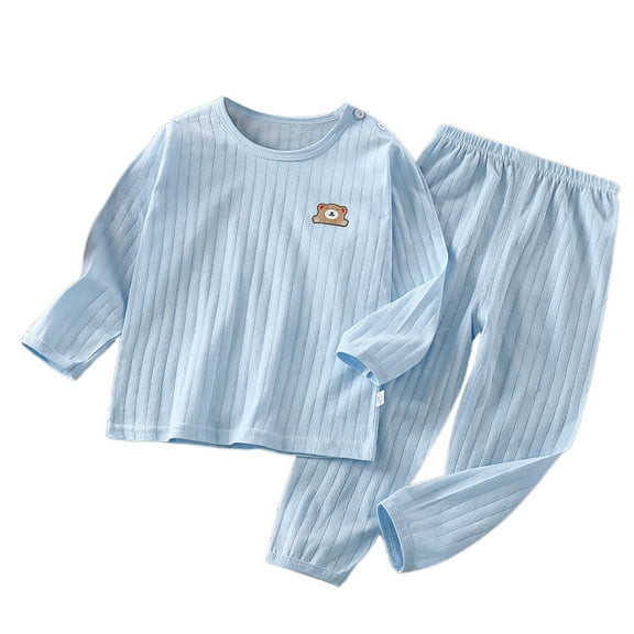 SUYOLL Infant Boys Outfit Sets Summer Long Sleeve Pajama Set Casual Daily Wear Comfortable Sleepwear 3 Months-12 Years Summer Fall Relaxation Classic Versatile Clothing