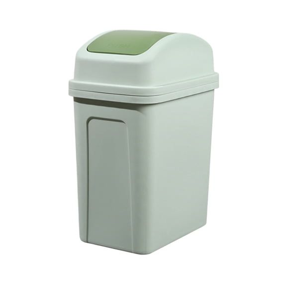 SUYOLL Kitchen Trash Can Large Swing Top Plastic Garbage Bin Flip Cover Wastebasket For Home Living Room Green