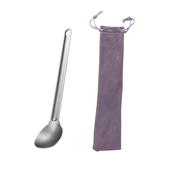 SUYOLL Long Handle Spoon Portable Outdoor Cutlery For Camping Backpacking Picnic Home Use titanium