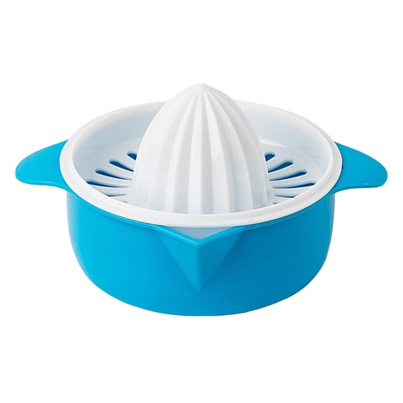 SUYOLL Manual Citrus Squeezer Multifunctional Lemon Orange Grapefruit Juicer with Juice Bowl Strainer Blue Plastic