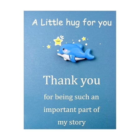SUYOLL Ocean Themed Thank You Card With Resin Pocket Hug Keepsake Whale Design For Gratitude Appreciation And Warm Messages