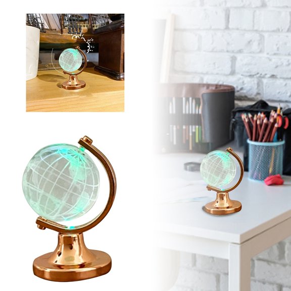 SUYOLL Ornaments Mini Globe Girl Heart Tabletop Decoration Transparent Desk Decoration New Year Figurine
