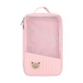 thumbnail image 1 of SUYOLL Pink Cartoon Bear Quilted Mesh Storage Pouch Organizer Cube Portable For Travel Toiletries Organization Saving Space, 1 of 7