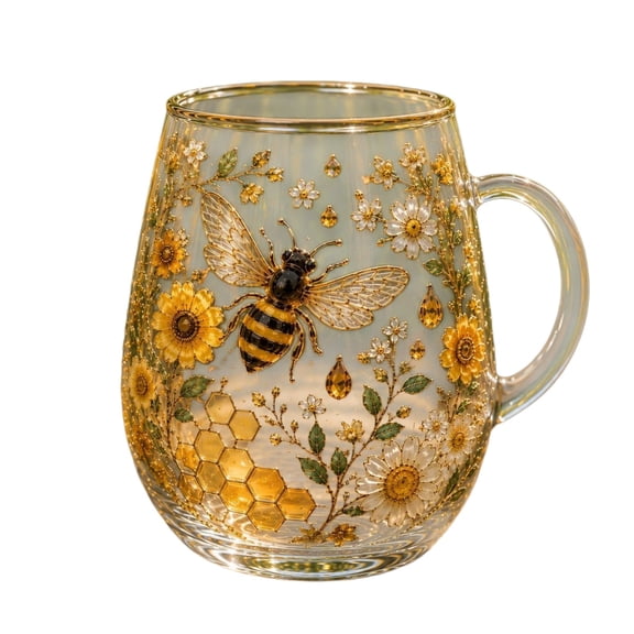 SUYOLL Sweetness Joy Garden Glass Cup Unique Beautiful Pattern Good Gift For Friend Family Member 10cm