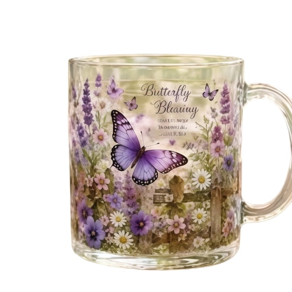 SUYOLL Sweetness Joy Garden Glass Cup Unique Beautiful Pattern Good Gift For Friend Family Member 10cm