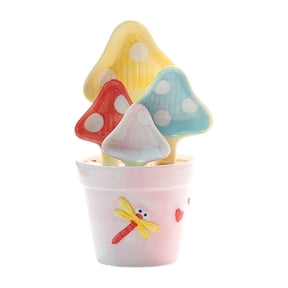 SUYOLL Tableware Red Ceramic Measuring Spoons Decorative Kitchen Table Measuring Utensils 20cm