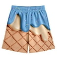 thumbnail image 1 of SUYOLL Teen Boys Baseball Shorts with Ice Cream Print Elastic Waist Comfortable Casual Pants Daily Wear Outdoor Sports and Party Quick-Drying Fabric, 1 of 4