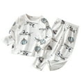 thumbnail image 1 of SUYOLL Toddler Boys Outfit Sets Summer Long Sleeve Pajama Set Casual Daily Wear Comfortable Sleepwear 3 Months-12 Years Summer Fall Relaxation Elegant Stylish Clothes, 1 of 9