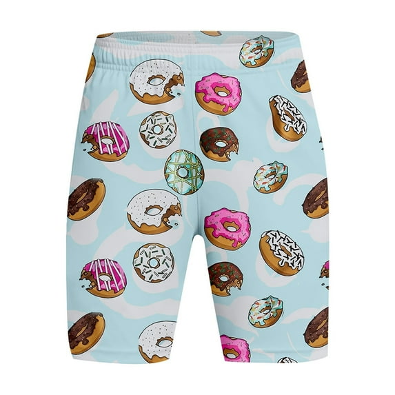 SUYOLL Toddler Boys Summer Shorts with Donut Print Elastic Waist Comfortable Casual Outfit Pair Classic Pants 2-14 Years