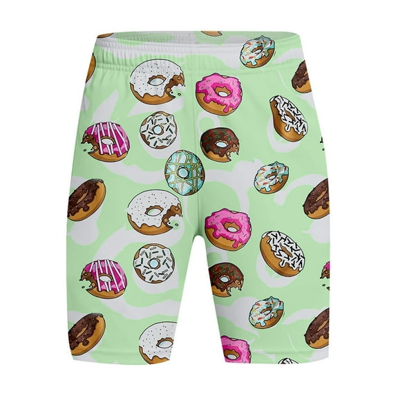 SUYOLL Toddler Boys Summer Shorts with Donut Print Elastic Waist Comfortable Casual Outfit Pair with T Shirts Casual Daily Wear 2-14 Years