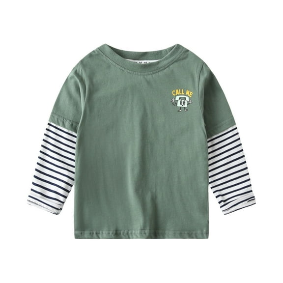 SUYOLL Toddler Boys T-Shirts Cartoon Prints Long Sleeve Tops Bohemian Style Tees