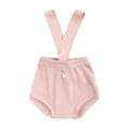 thumbnail image 1 of SUYOLL Toddler Girls Shorts Knit Suspender Summer Shorts Casual Outfit V Back Overalls Comfortable Home Wear Quick Dry Active Pants, 1 of 8
