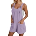 thumbnail image 1 of SUYOLL Women'S Summer Casual Romper Shorts Adjustable Strap Overalls Wide Leg with Pockets Solid Color Comfy Daily Overalls, 1 of 5