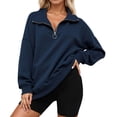 thumbnail image 1 of SUYOLL Women's Hoodies Casual Stand Collar Loose Fit Zip Up Jacket Daily Wear Vacation Fall Winter Versatile Comfortable Lightweight Sweatshirt Hoodie Pullover Tops, 1 of 5