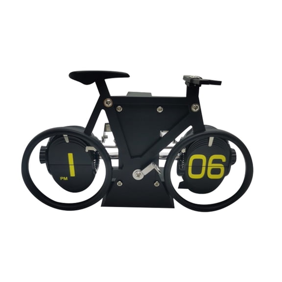 SUYOLL Wonderfully Carved Bicycle Flip Clock Unique Shaped Fashion Style Desktop Clock Home Decoration Ornament Without Battery