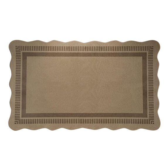 SUYOLL3x5 Outdoor Patio Rug Washable Modern Design Indoor Kitchen Mat Neutral Non- Scalloped Carpet For Living Room Backyard Entryway Easy Clean