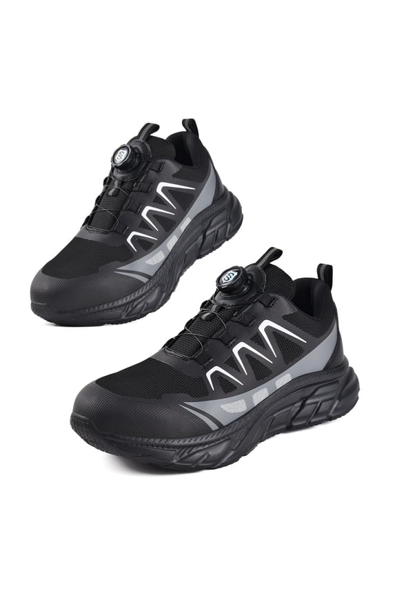 Men Safety Shoes Breathable Steel Toe Cap Work Boots Rotating Buckle Lightweight