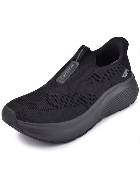 Men’s Hands-Free Slip-On Walking Shoes, Wide Toe Box Sneakers with Arch Support, Cushioned Zero Drop Thick Sole, Breathable Casual Athletic Shoes