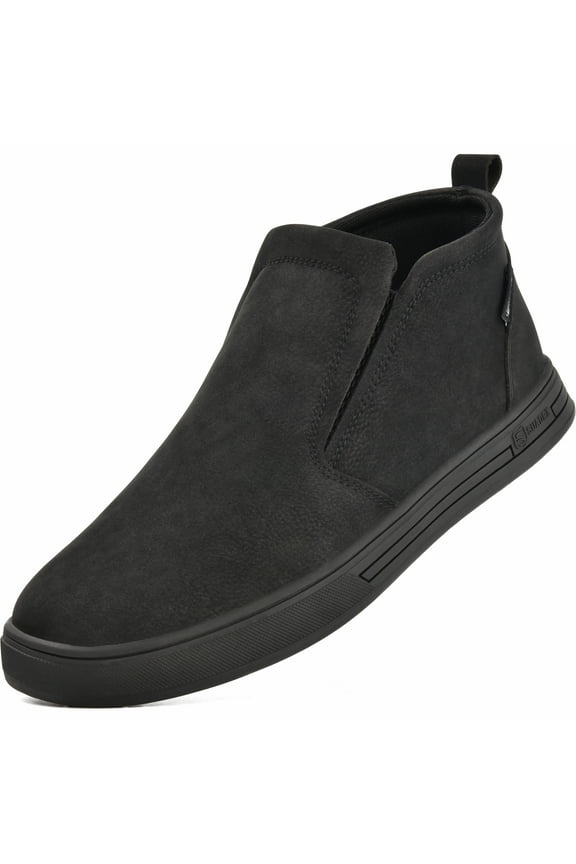 Mens Slip On Non Slip Work Shoes,Waterproof Arch Support Food Service Shoes, Lightweight Chef Kitchen Restaurant Resistant Black Safety Shoes