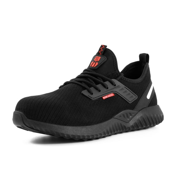 SUYSTEX Mens Work Shoes Safety Trainers Steel Toe Cap Lightweight Women Boots Indestructible Sneakers Breathable